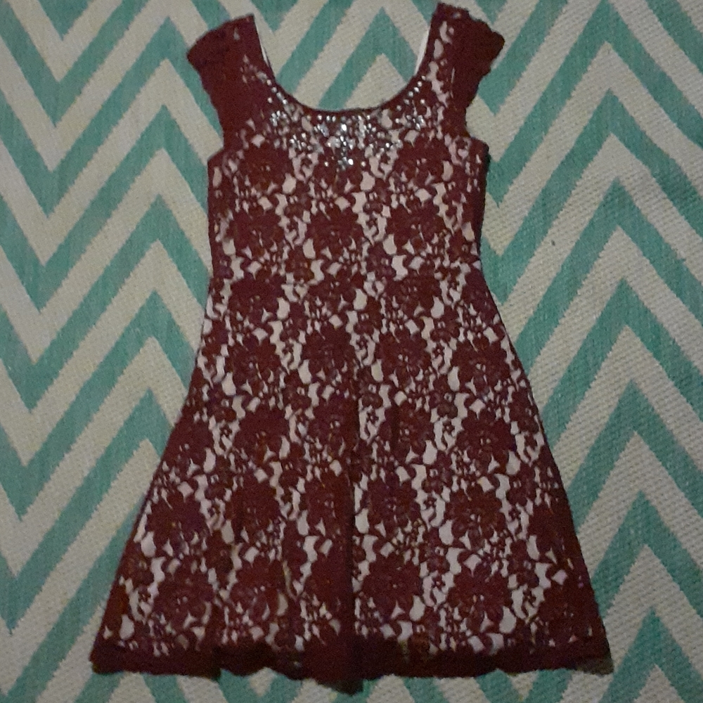 Lace fit n flare dress